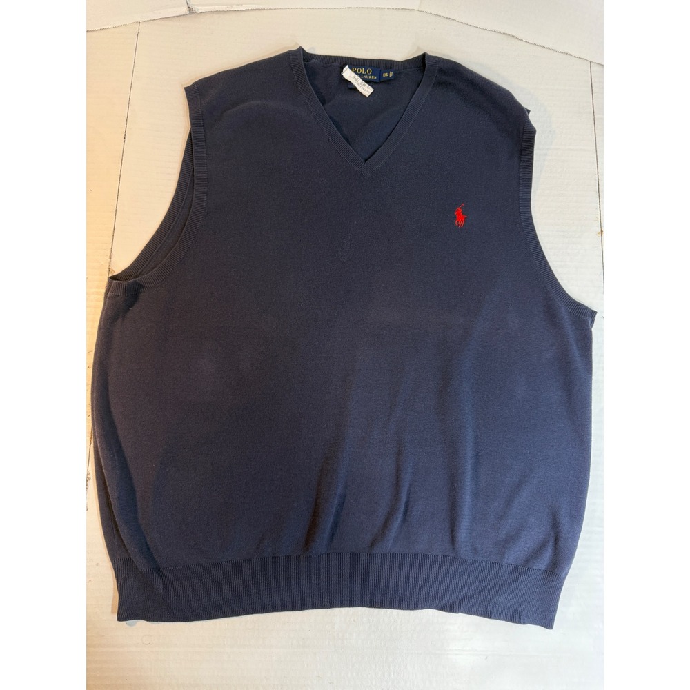 Polo Ralph Lauren Mens Sweater Vest XXL Classic‎ luxury Navy Pony Pima Cotton